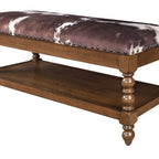 Harper Bench, Faux Cowhide Fabric | Prairie Lane - View 2