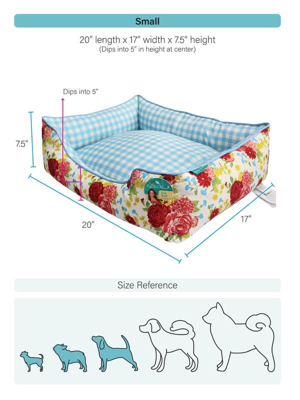 Pet Bed, Vintage Floral Small 20" x 17" | Prairie Lane - View 9