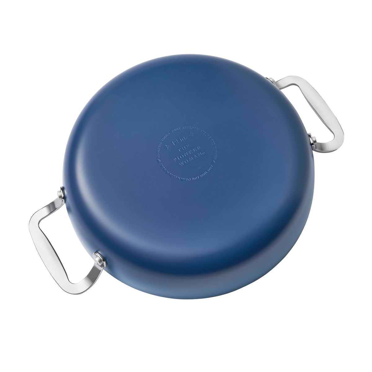 Harlow 12" Ceramic Non-Stick Everyday Pan with Lid, Denim Blue | Prairie Lane - View 7