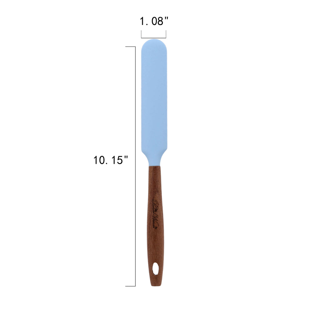 The Pioneer Woman 10-Piece Silicone and Acacia Wood Handle Cooking Utensils Set, Blue
