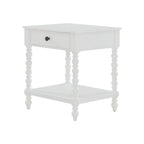 The Pioneer Woman Harper Spindle Nightstand with USB Charging Ports, Adults and Teens, White Finish