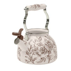 The Pioneer Woman 2.0-Quart Enamel on Steel Agatha Tea Kettle, Brown