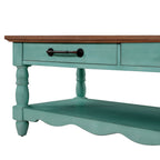 The Pioneer Woman Helen Coffee Table Made With Solid Wood Frame, Teal