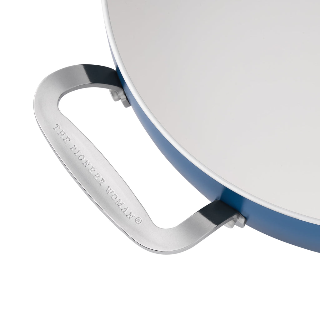Harlow 12" Ceramic Non-Stick Everyday Pan with Lid, Denim Blue | Prairie Lane - View 8