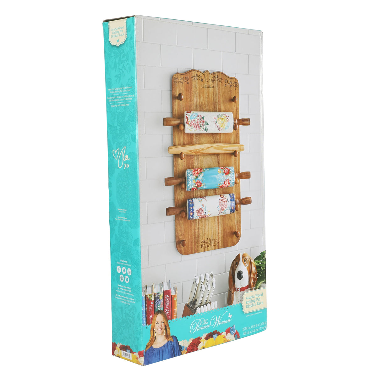 26-inch x 14-inch Wood Rolling Pin Rack | Prairie Lane - View 8