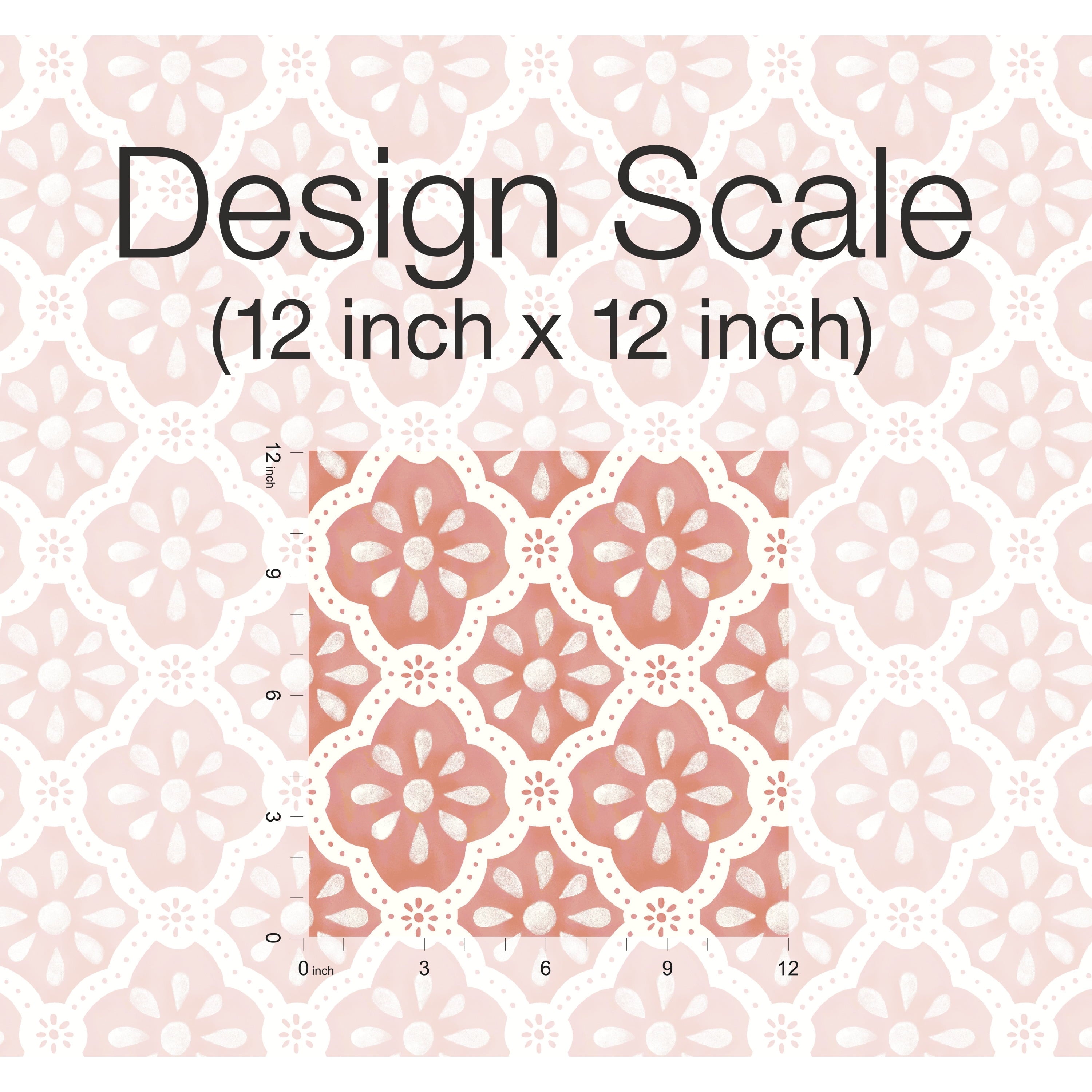 Pink Salmon Washy Trellis Peel and Stick Wallpaper, 18" x 18.86' | Prairie Lane - View 7
