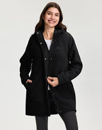 Women's Long Fleece Jacket Thermal Sherpa Lined Full Zip Up Hoodies with | Prairie Lane - View 4
