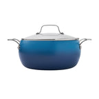 Harlow 7.5 Qt Ceramic Non-Stick Stock Pot with Lid, Denim Blue | Prairie Lane - View 3