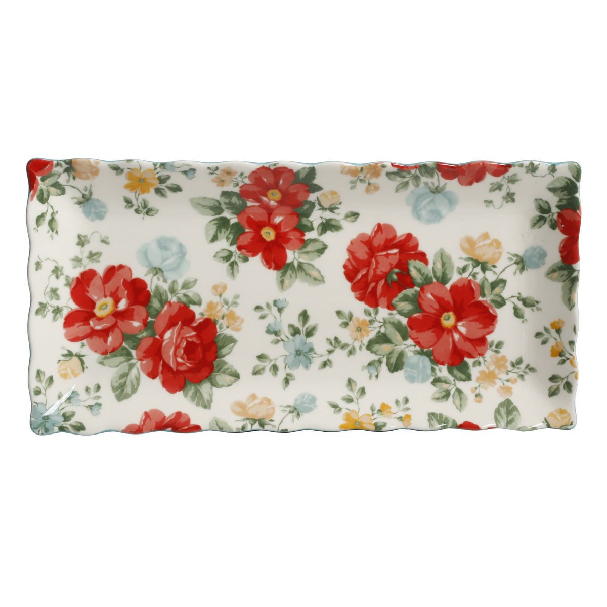 Floral Medley 12.3" Stoneware Serving Platters, 3-Piece Set | Prairie Lane - View 6