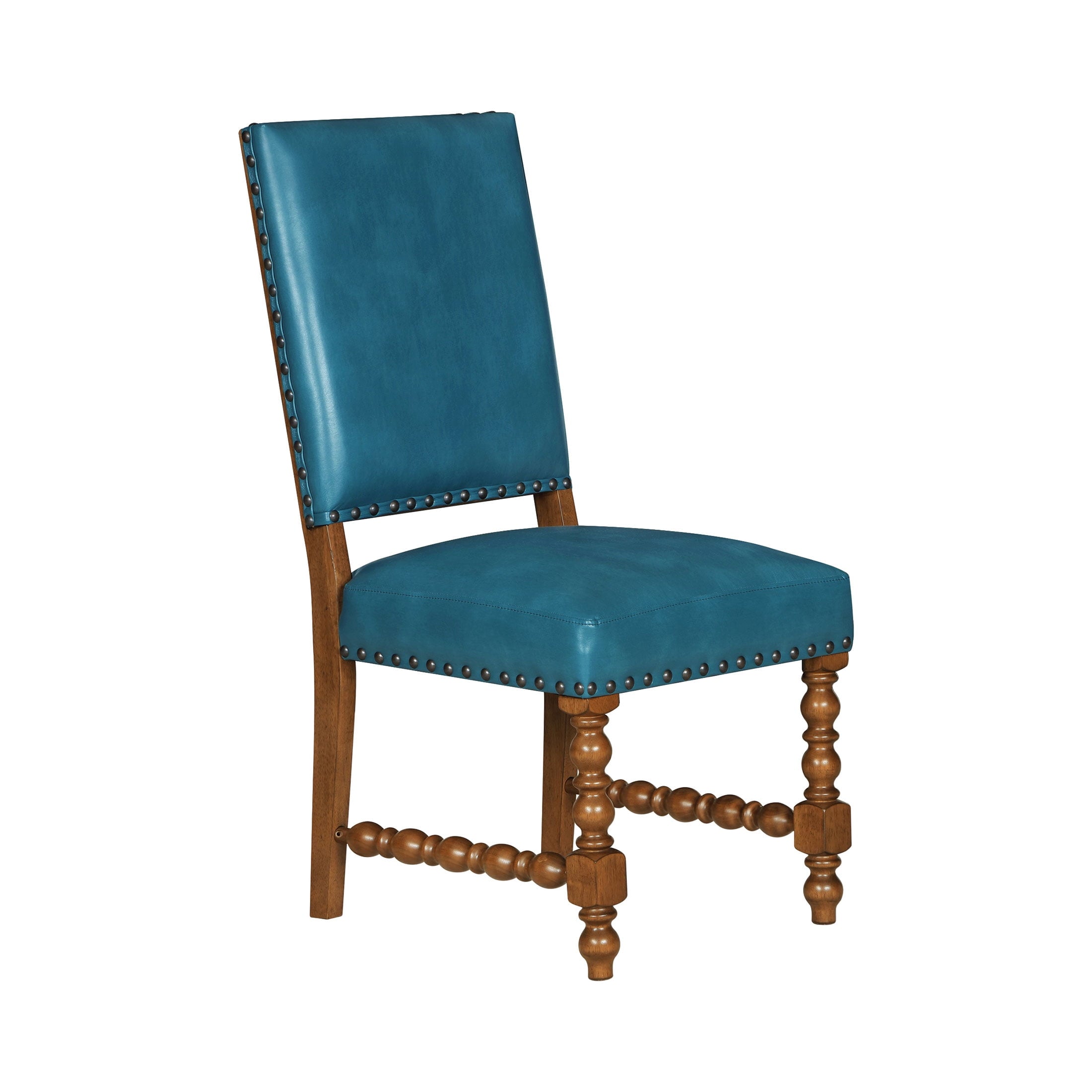 Harper Faux Leather Dining Chairs, Turquoise, Set of 2 | Prairie Lane - View 11