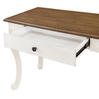 Vanity Set and Stool with Tri-Fold Mirror and Made With Solid Wood Frame, White | Prairie Lane - View 5