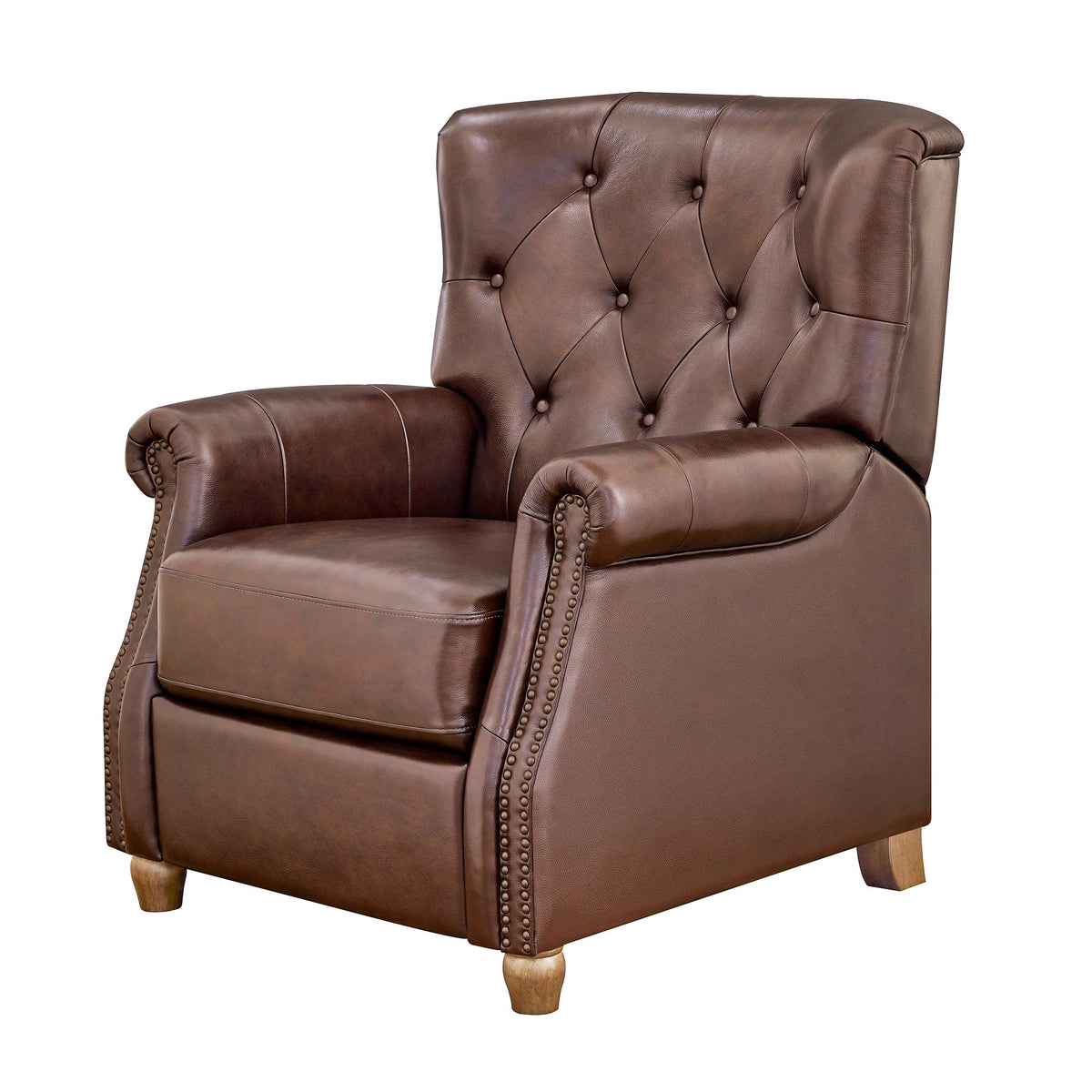 Pioneer Woman Harper Leather Recliner with Whiskey Upholstery