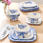 Delilah 12-Piece Stoneware Dinnerware Set, Blue | Prairie Lane - View 2