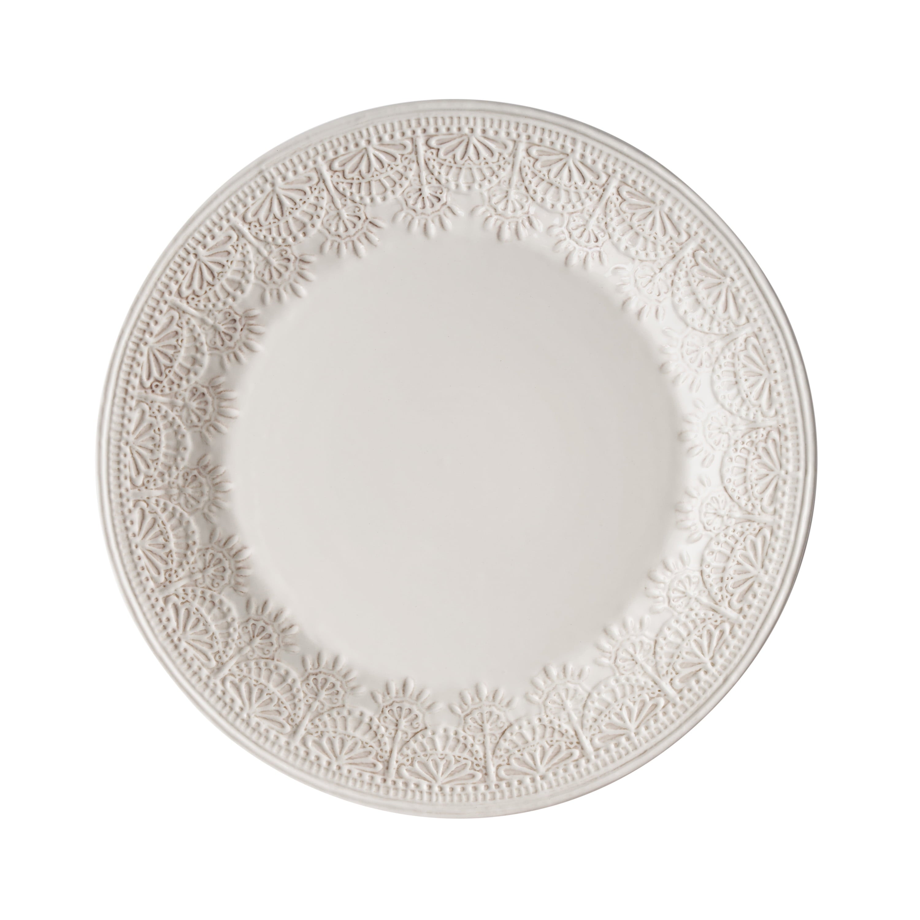 The Pioneer Woman Vintage Lace 12-Piece Ceramic Dinnerware Set, Linen