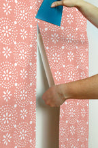 Green Floral Geo Peel And Stick Vinyl Wallpaper | Prairie Lane - View 5
