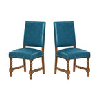 Harper Faux Leather Dining Chairs, Turquoise, Set of 2 | Prairie Lane - View 6