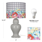 The Pioneer Woman Sweet Romance Table Lamp, Grey Finish with LED Bulb Included
