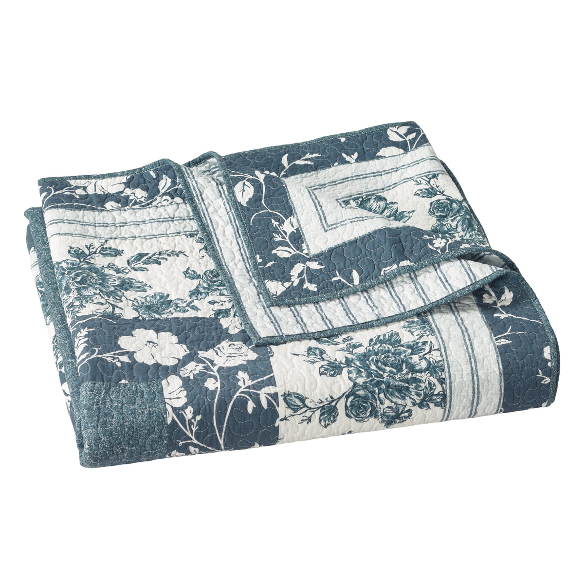 The Pioneer Woman Avery Cotton Patchwork Quilt, Full/Queen, Blue Dust Bedding