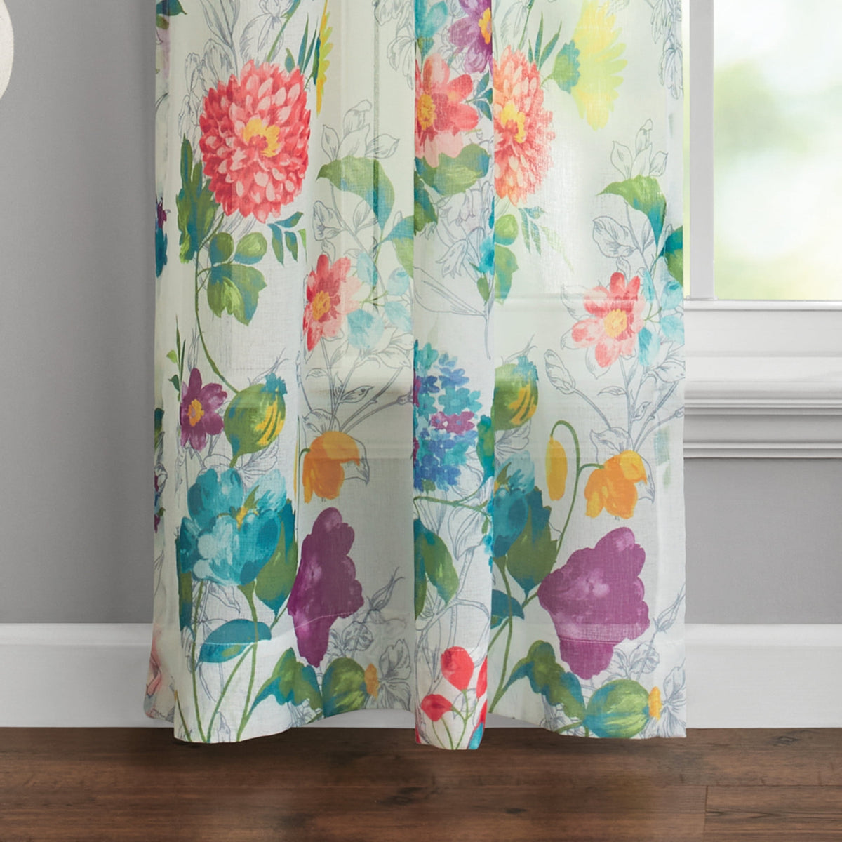 Blooming Bouquet Curtain Panel Pair, Set of 2, Floral, 40"W x 84"L | Prairie Lane - View 5