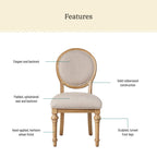 The Pioneer Woman Willa Rounded Back Dining Chairs, Heirloom Wheat, Set of 2