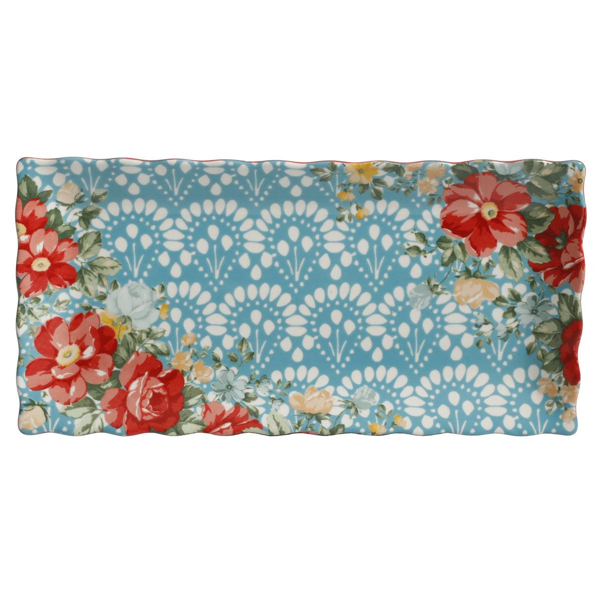 Floral Medley 12.3" Stoneware Serving Platters, 3-Piece Set | Prairie Lane - View 5
