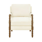 Pioneer Woman Harper Spindle Accent Chair, Antique White Fabric Upholstery