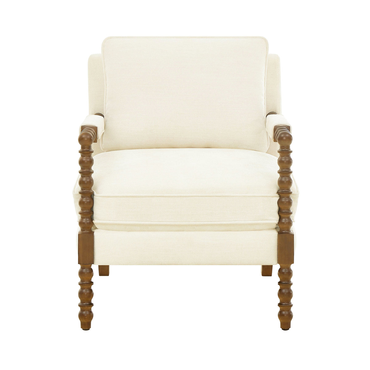 Pioneer Woman Harper Spindle Accent Chair, Antique White Fabric Upholstery