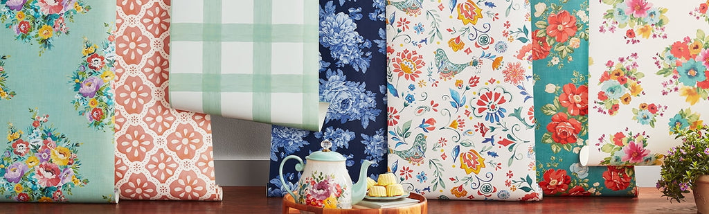 Pink Salmon Washy Trellis Peel and Stick Wallpaper, 18" x 18.86' | Prairie Lane - View 11