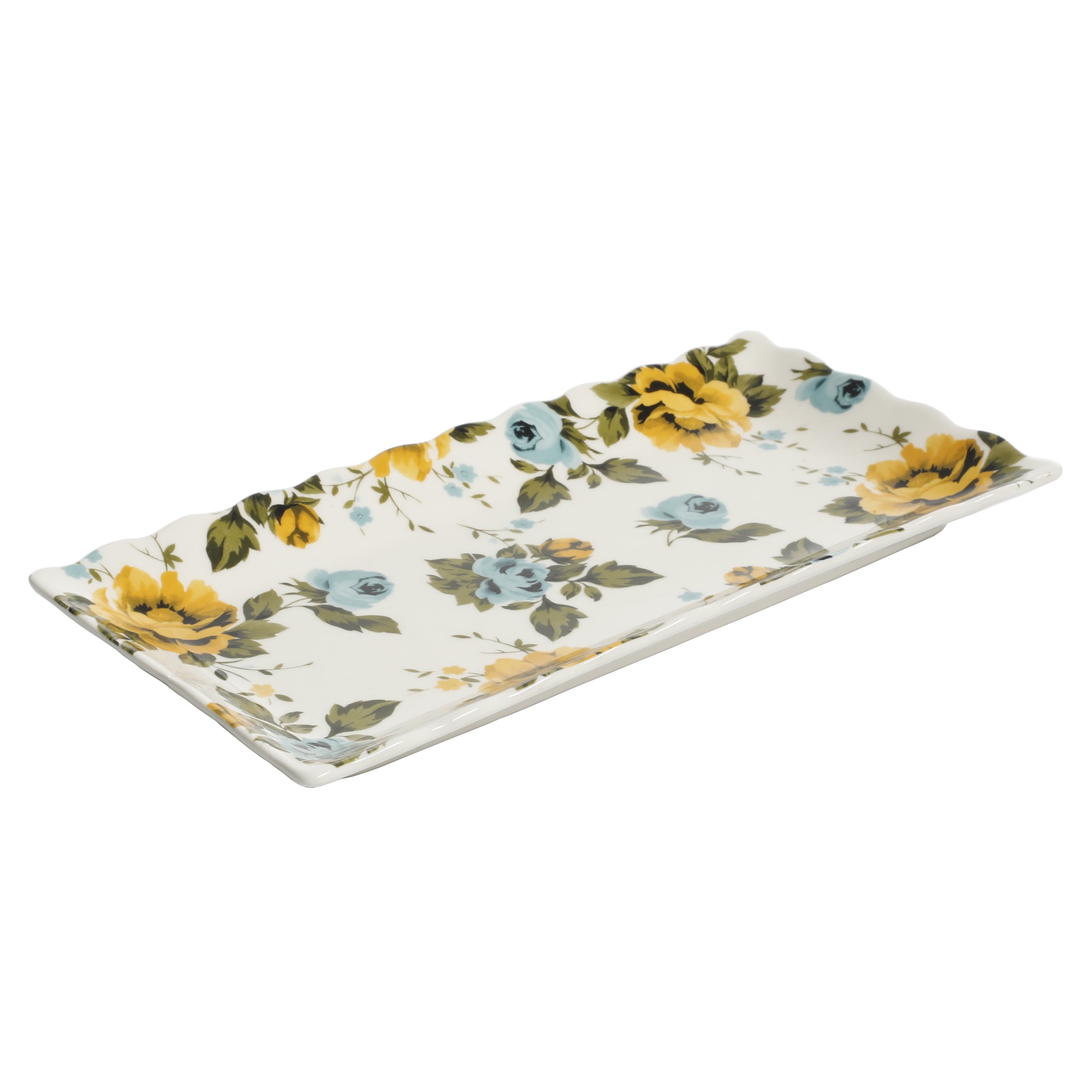 Floral Medley 12.3" Stoneware Serving Platters, 3-Piece Set | Prairie Lane - View 7