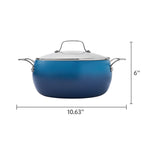 Harlow 7.5 Qt Ceramic Non-Stick Stock Pot with Lid, Denim Blue | Prairie Lane - View 7