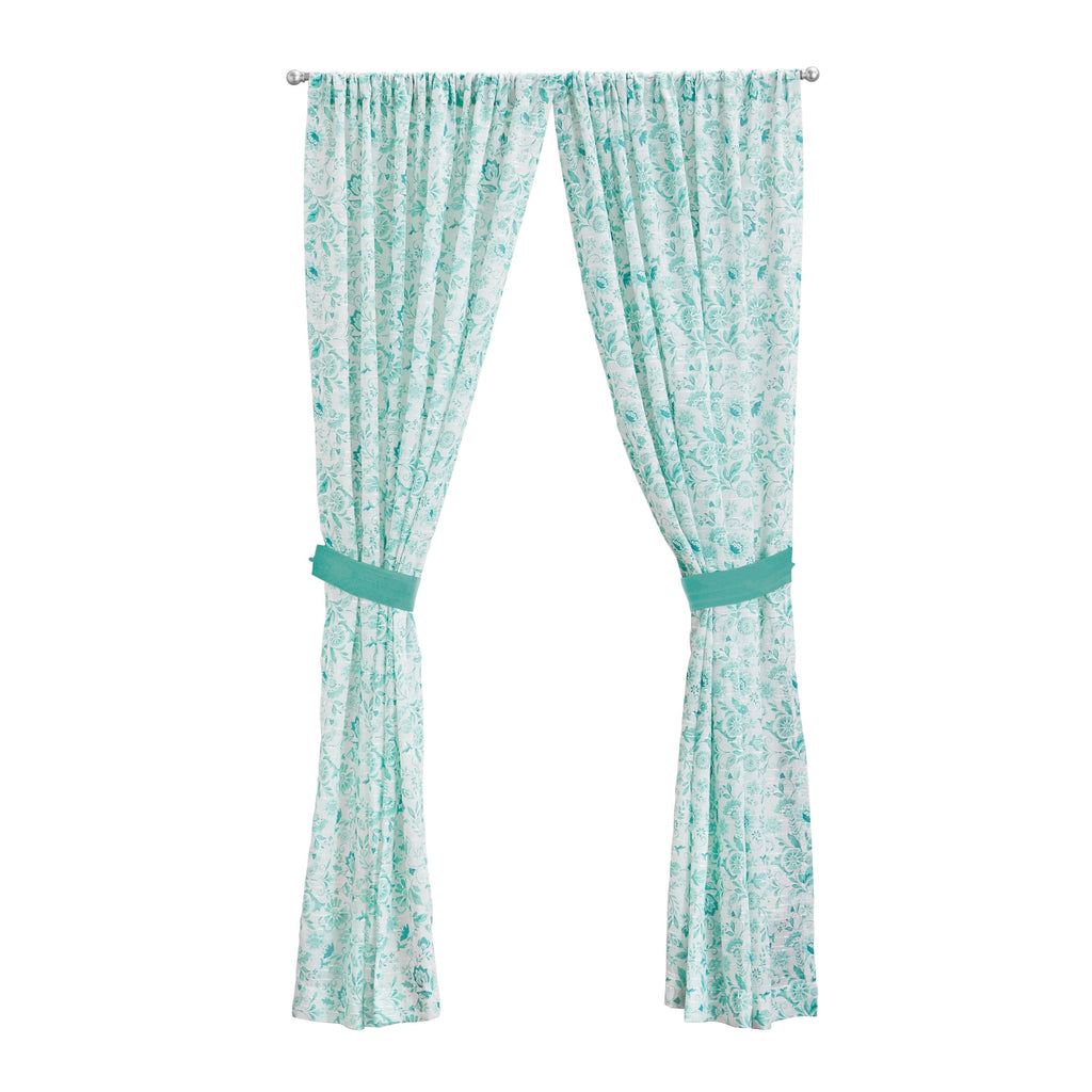 The Pioneer Woman Maize Sheer Curtain Panel, Teal, 1 Panel, 50"W x 84"L