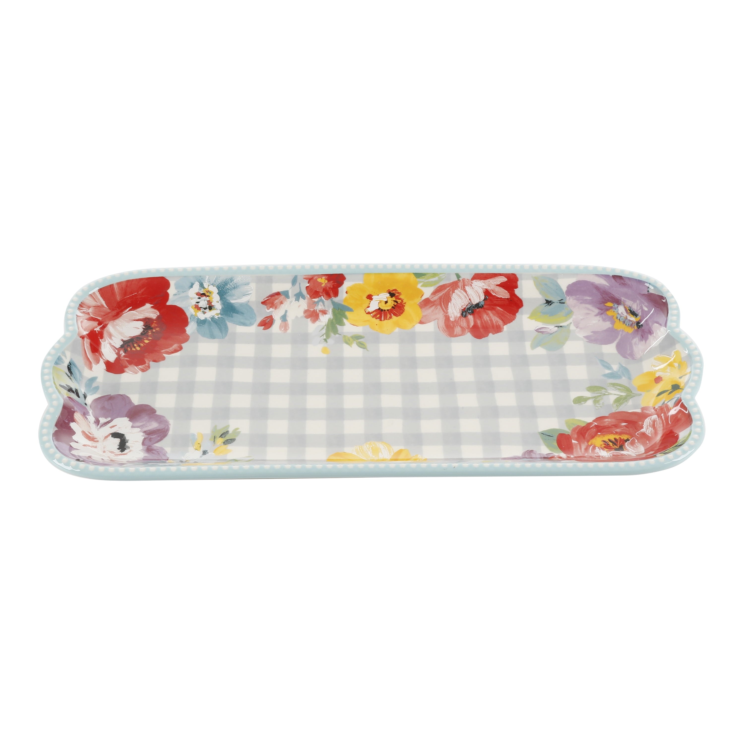 Floral Medley 3-Piece Ceramic Serving Platter Set | Prairie Lane - View 5