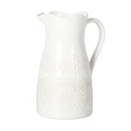 Vintage Lace Linen 9-inch Ceramic Pitcher | Prairie Lane - View 3