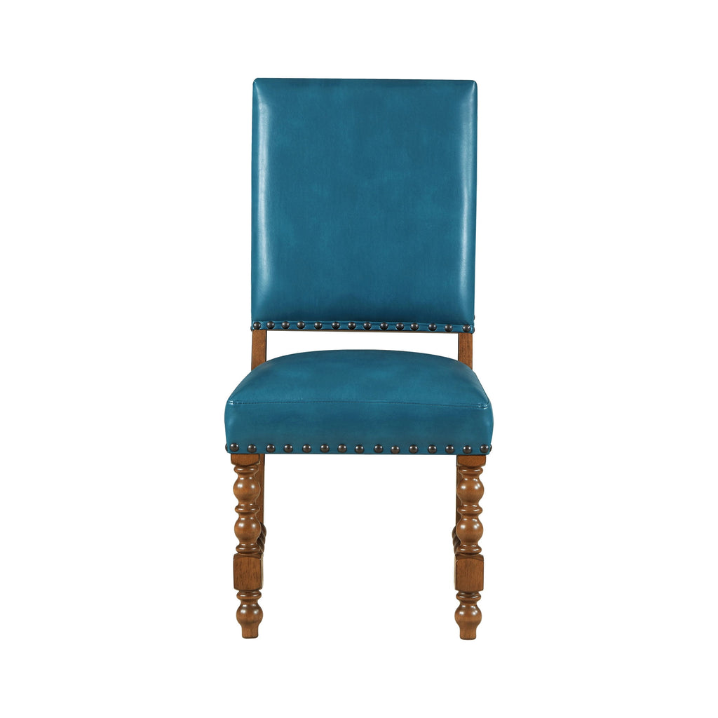 Harper Faux Leather Dining Chairs, Turquoise, Set of 2 | Prairie Lane - View 13