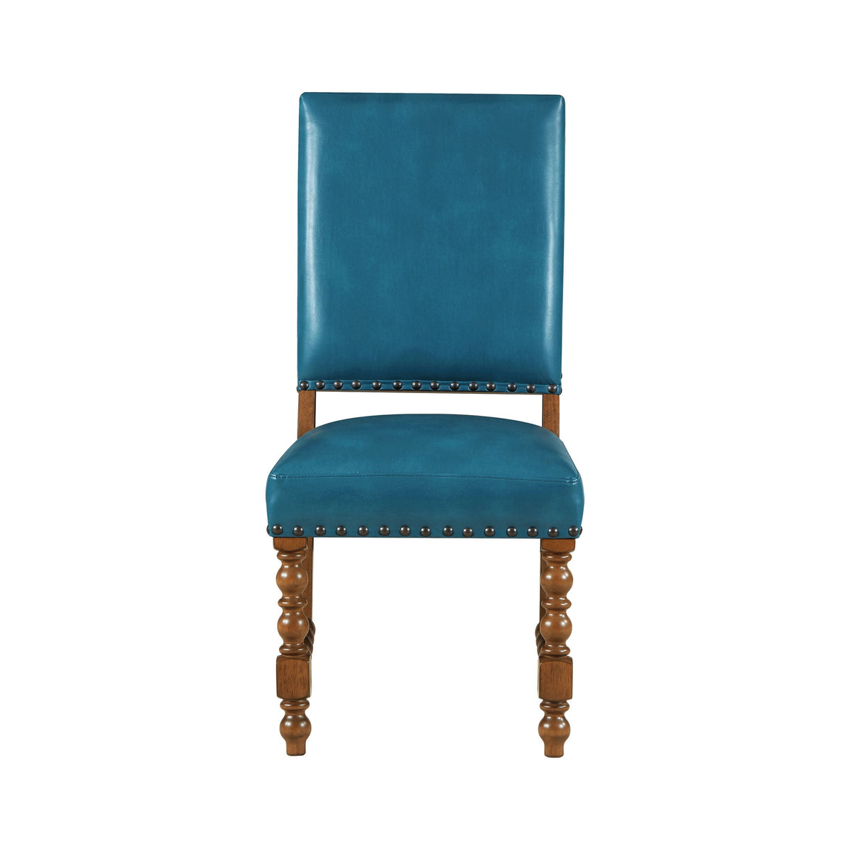 Harper Faux Leather Dining Chairs, Turquoise, Set of 2 | Prairie Lane - View 13