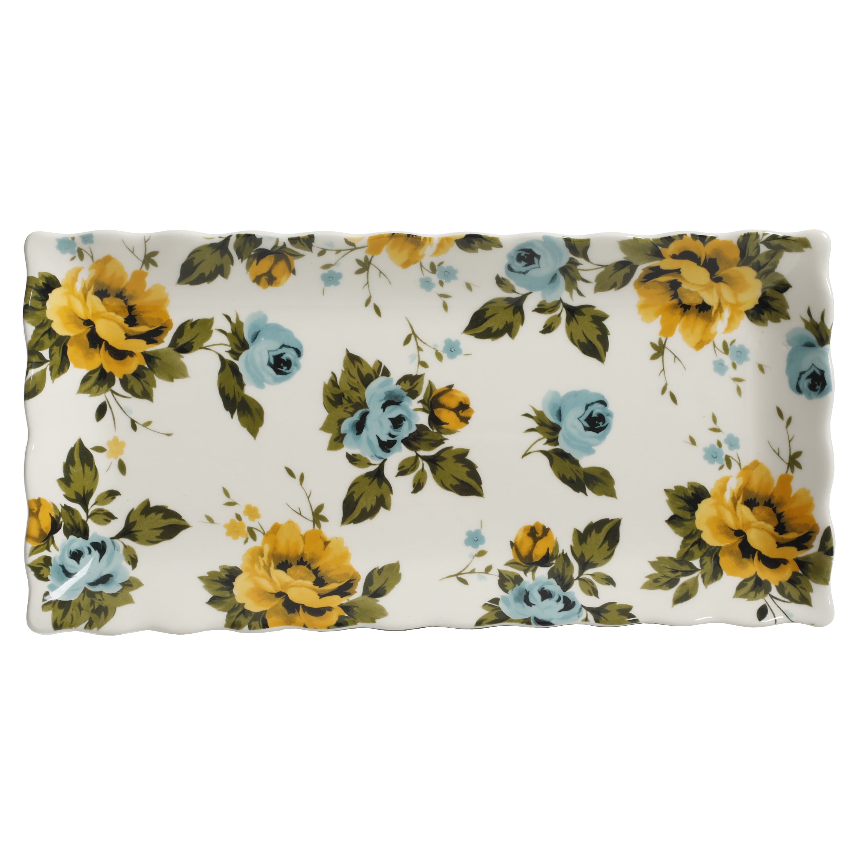 Floral Medley 12.3" Stoneware Serving Platters, 3-Piece Set | Prairie Lane - View 4