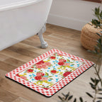 Flower Kitchen Mat Sets 2 Piece Farmhouse Anti Fatigue Waterproof Stain Resistant Floor Rug Non Slip Pioneer Flower Woman Kitchen Laundry Room Rug - 17x30+17x47Inch