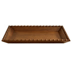 Harper Rustic Brown Decorative Tray with Beaded Rim, 18.7 x 12.4 inches | Prairie Lane - View 2
