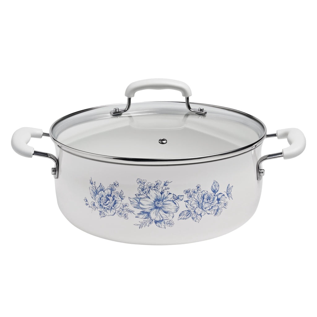 12-Piece Classic Ceramic Cookware Set, Agatha Blue | Prairie Lane - View 16