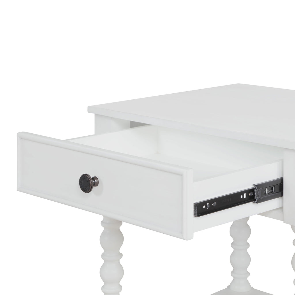 The Pioneer Woman Harper Spindle Nightstand with USB Charging Ports, Adults and Teens, White Finish