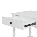 The Pioneer Woman Harper Spindle Nightstand with USB Charging Ports, Adults and Teens, White Finish