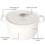 The Pioneer Woman 5-Quart Enameled Cast Iron Dutch Oven with Lid, Linen