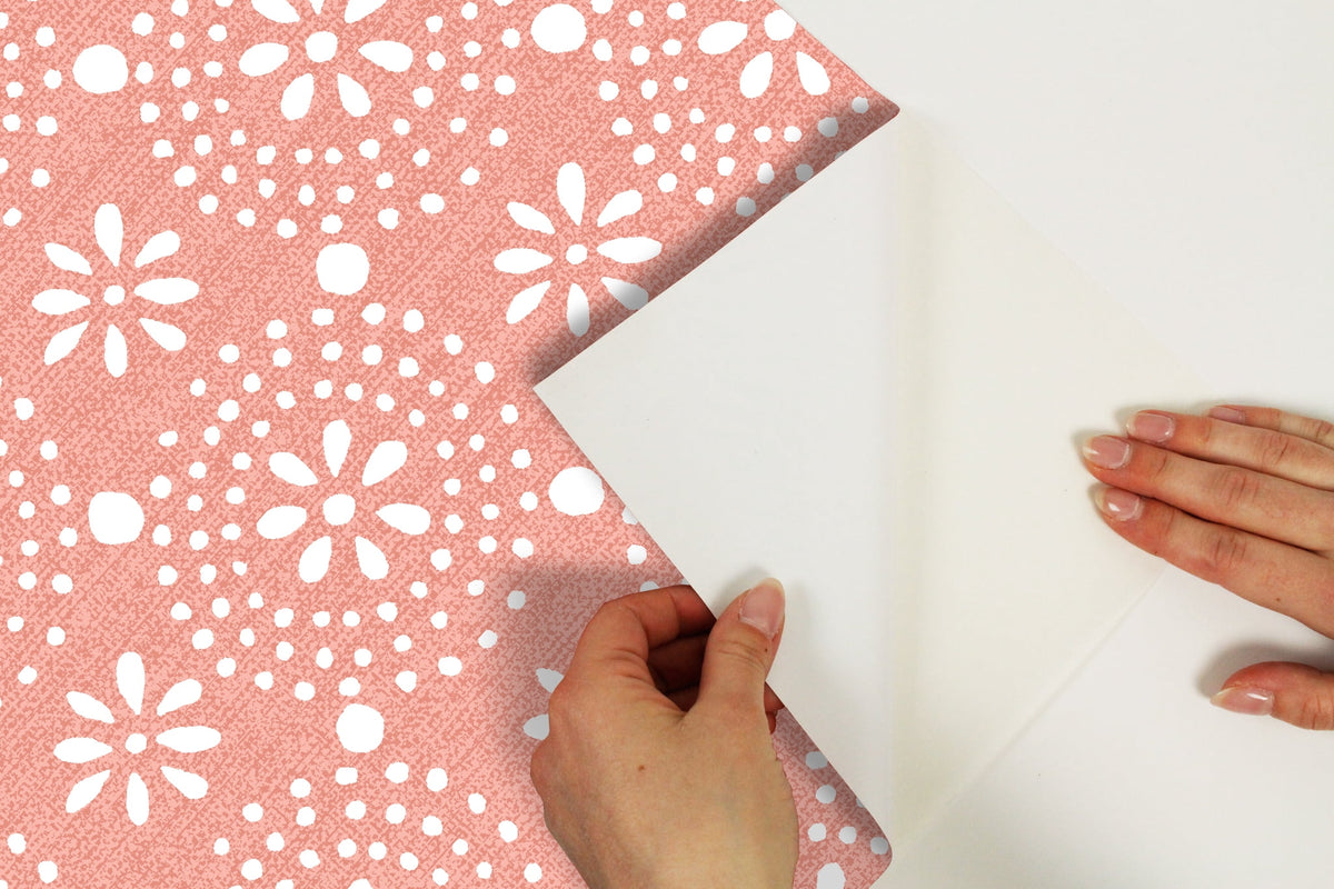 Green Floral Geo Peel And Stick Vinyl Wallpaper | Prairie Lane - View 4