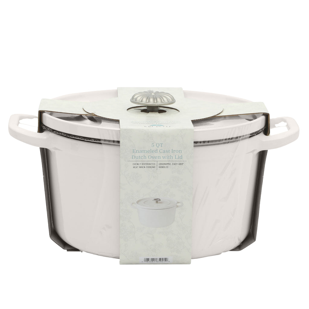 The Pioneer Woman 5-Quart Enameled Cast Iron Dutch Oven with Lid, Linen