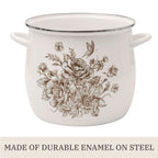 The Pioneer Woman Agatha 12 Qt Enamel on Steel Stock Pot with Lid, Brown