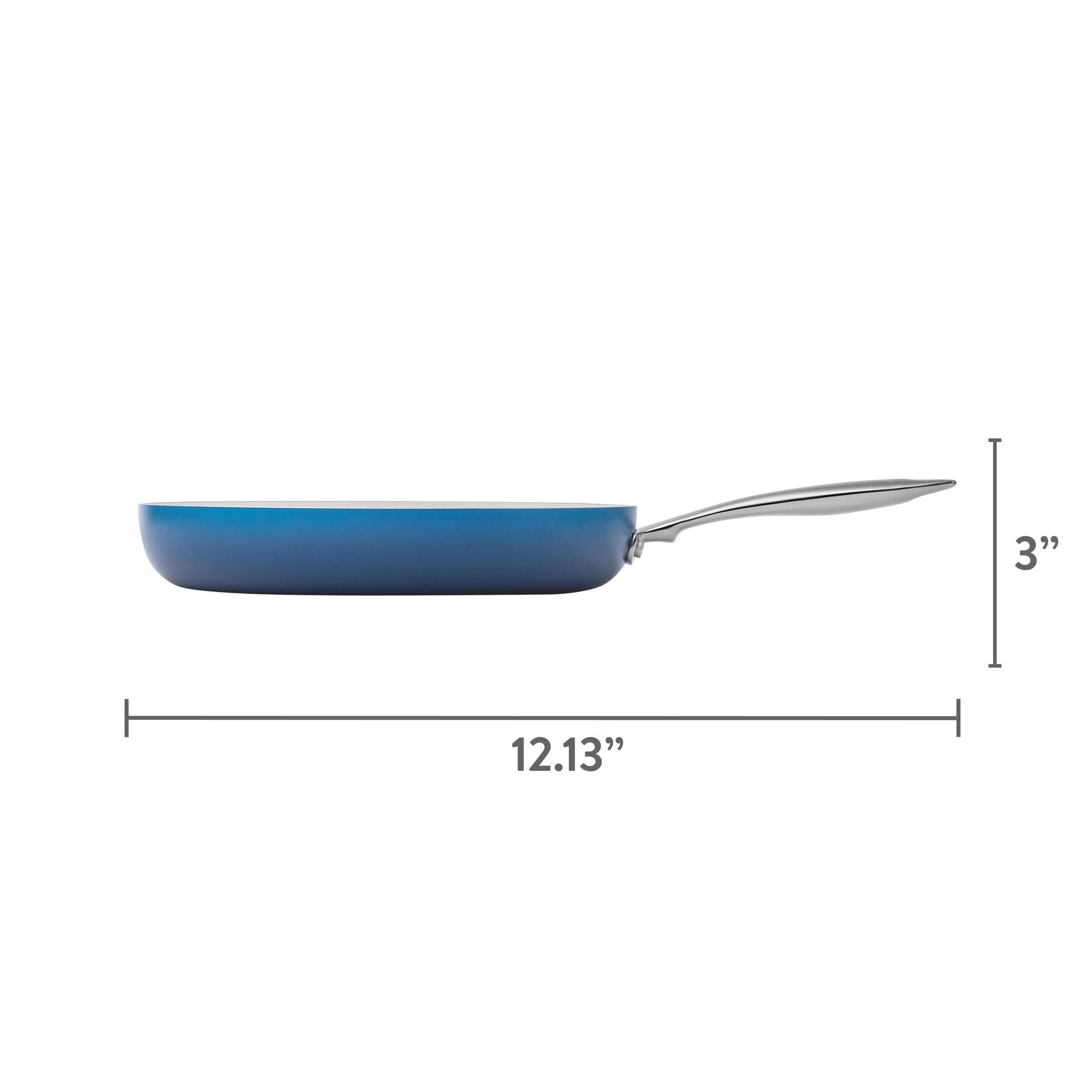 Harlow 12" Ceramic Non-Stick Fry Pan, Denim Blue | Prairie Lane - View 8