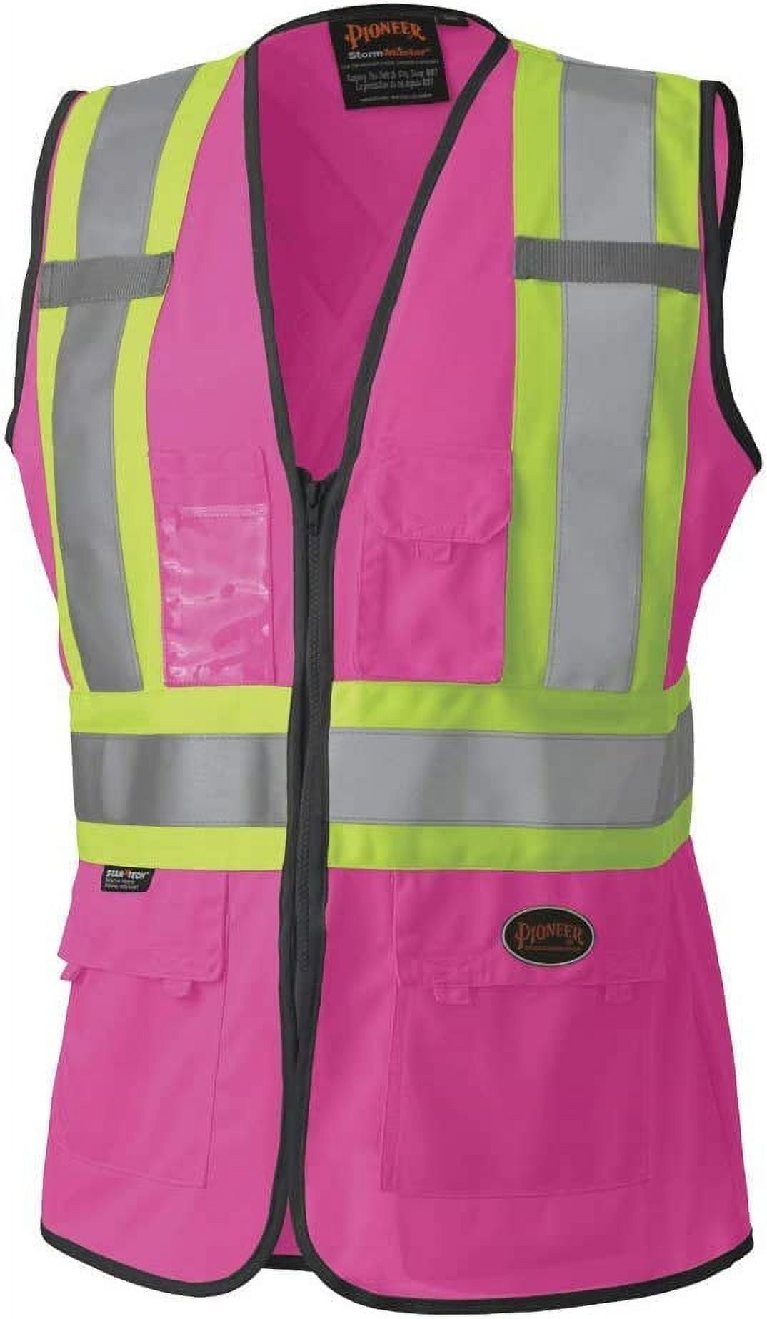 Pioneer Women's Custom Fit Hi-Vis Mesh Back Safety Vest - Color: Pink - Size: XL | Prairie Lane - View 2