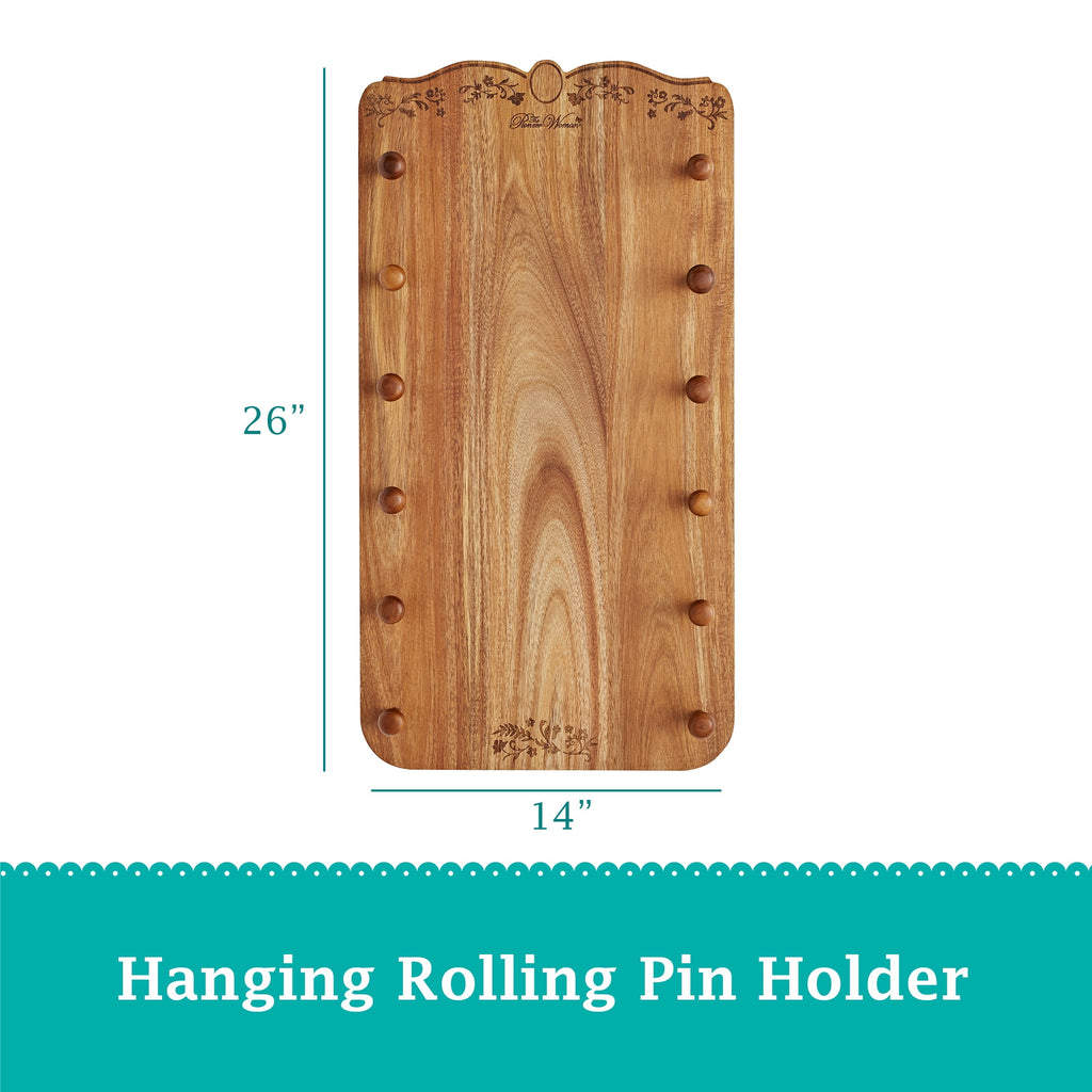 26-inch x 14-inch Wood Rolling Pin Rack | Prairie Lane - View 6