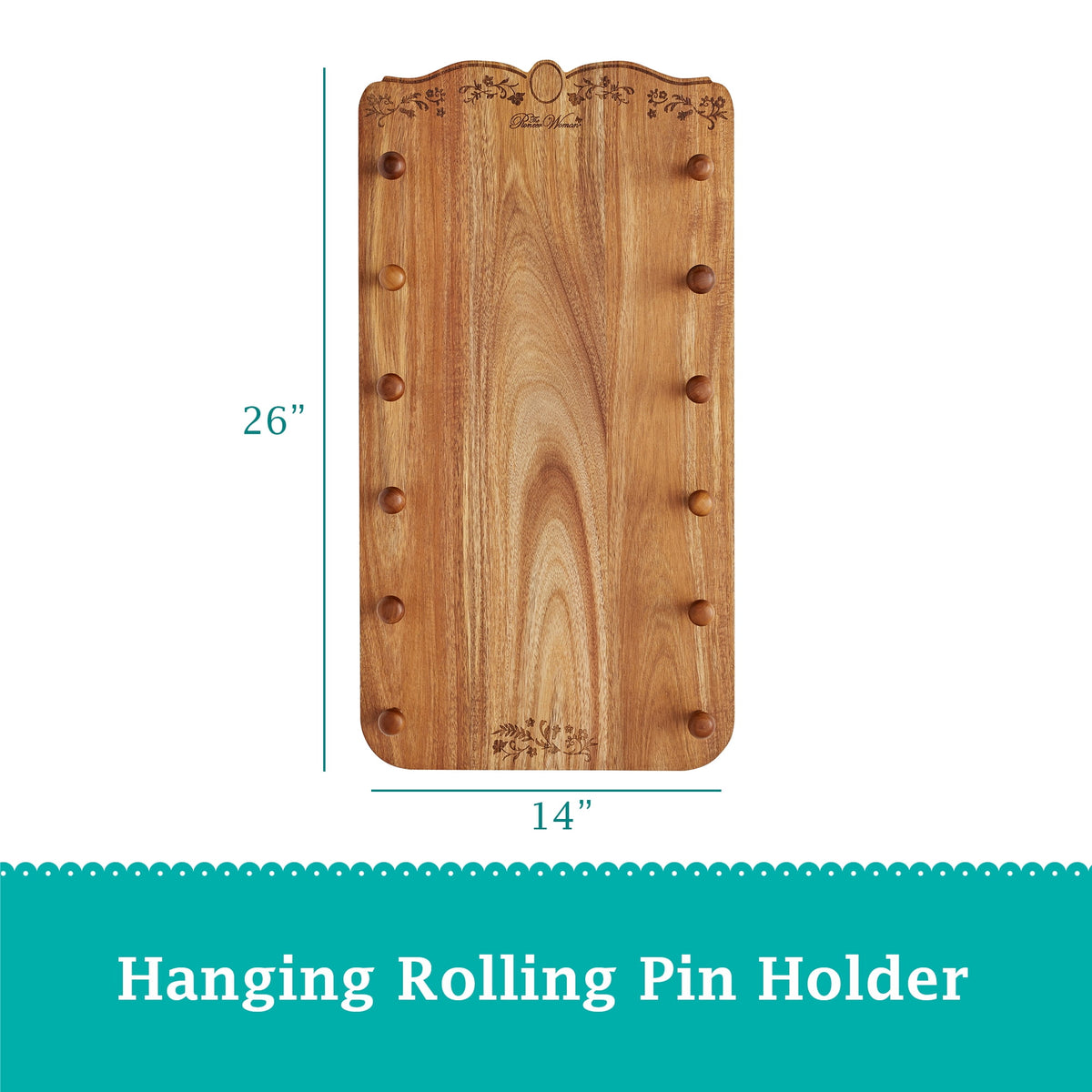 26-inch x 14-inch Wood Rolling Pin Rack | Prairie Lane - View 6
