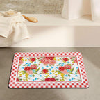 Flower Kitchen Mat Sets 2 Piece Farmhouse Anti Fatigue Waterproof Stain Resistant Floor Rug Non Slip Pioneer Flower Woman Kitchen Laundry Room Rug - 17x30+17x47Inch